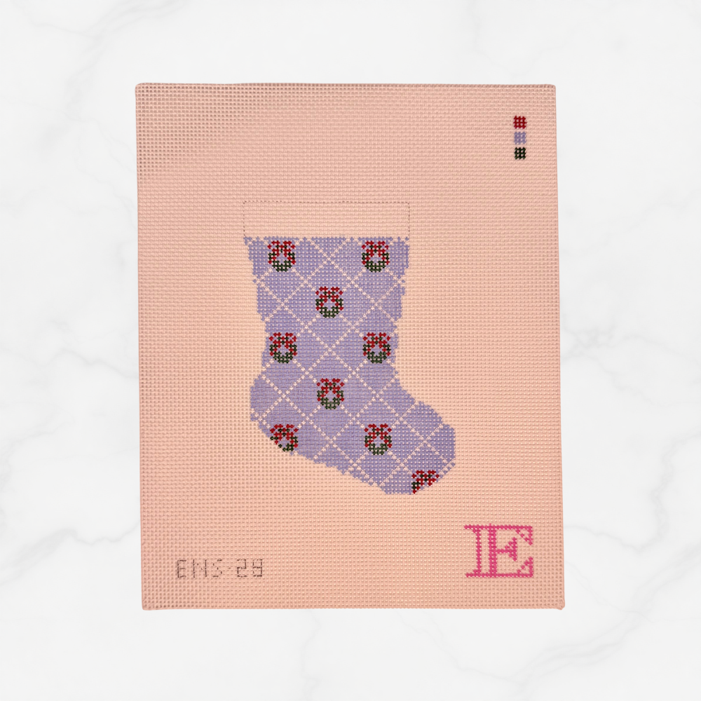 Blue Wreath Lattice Mini Sock 13 Mesh