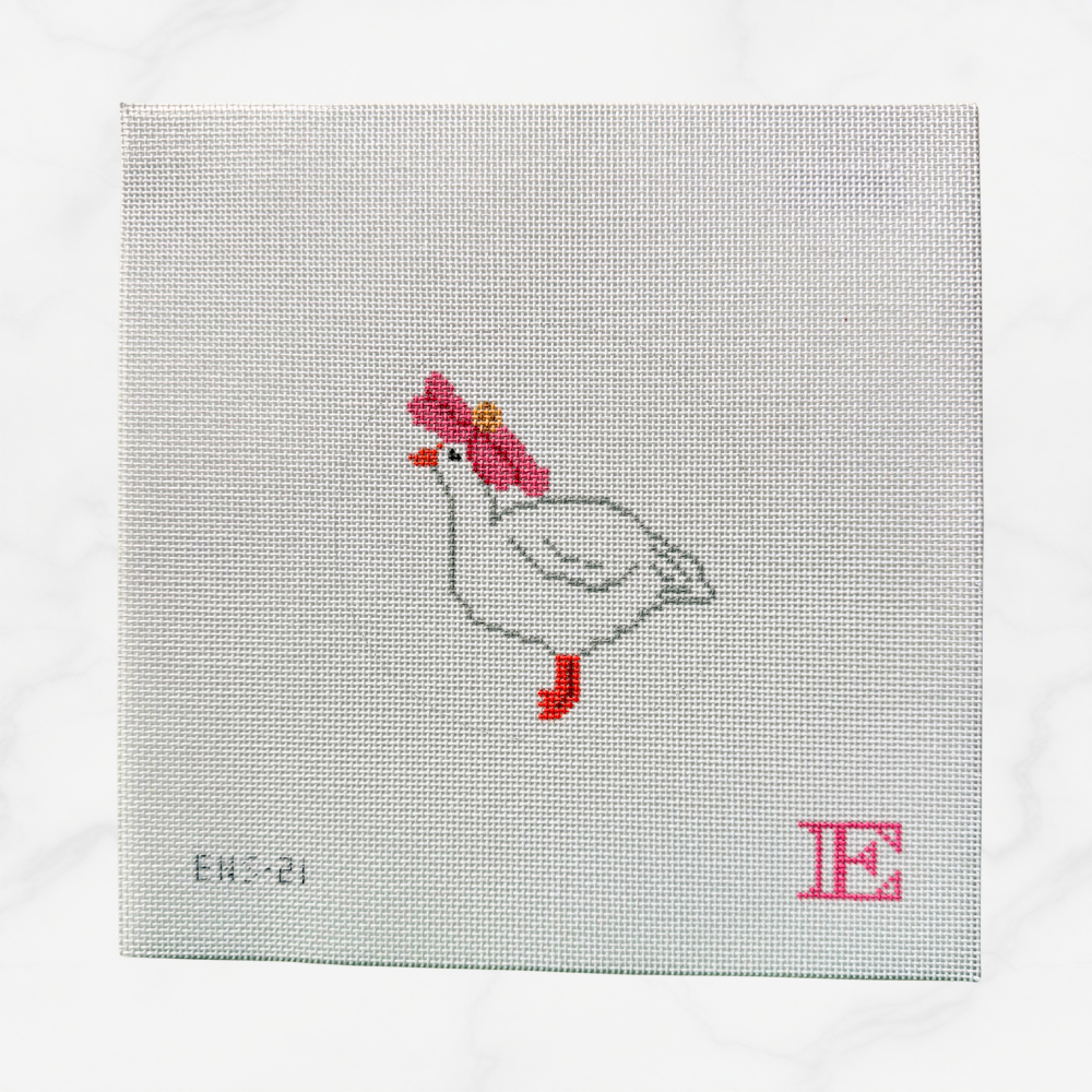 Goose on Pink Daisy Hat 18 mesh