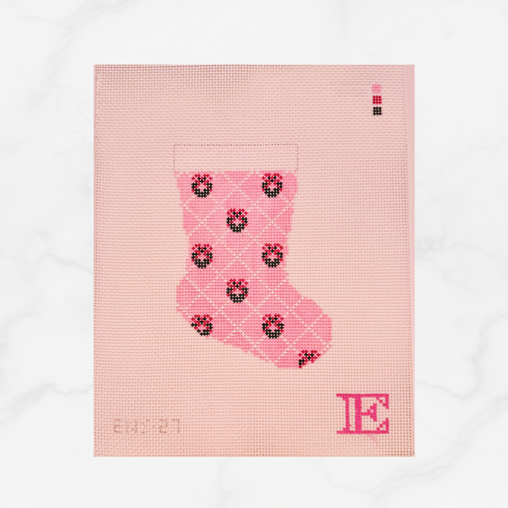 Pink Wreath Mini Sock 13 mesh